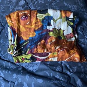 ALL ACCESS Floral Multicolor Lightweight Scarf - Orange, Blue, Green, White